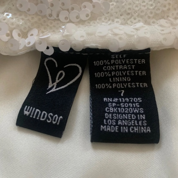 Windsor Black Maxi Dress w/Sequin White Top Size 7 - Picture 4 of 4